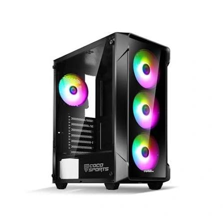 Coconut Coconut Nova X220 ARGB Mid Tower Cabinet (Black, 4 ARGB Fans)
