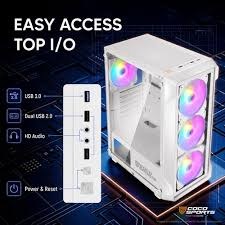 Coconut Nova X220 ARGB Mid Tower Cabinet (White, 4 ARGB Fans) – image 3