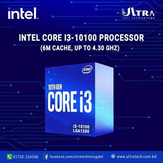 Intel Core i3-10100 Processor (10th Gen, LGA1200)