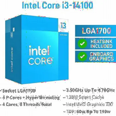 Intel Intel Core i3-14100 Processor (14th Gen, LGA1700)
